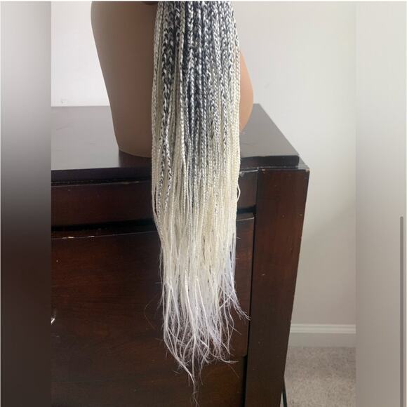 Box braids full lace wig-ombré